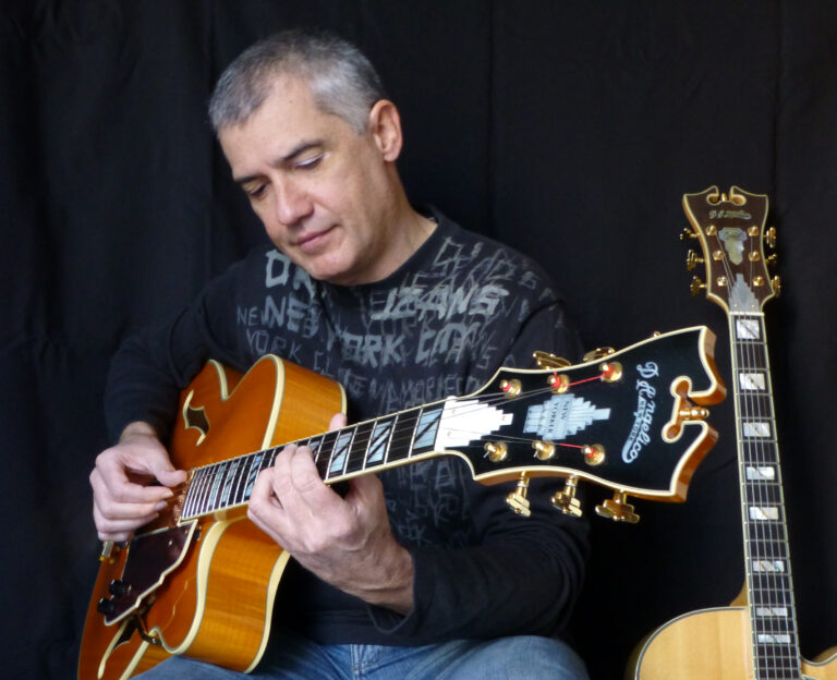 Makis with D'Angelico guitars (1)